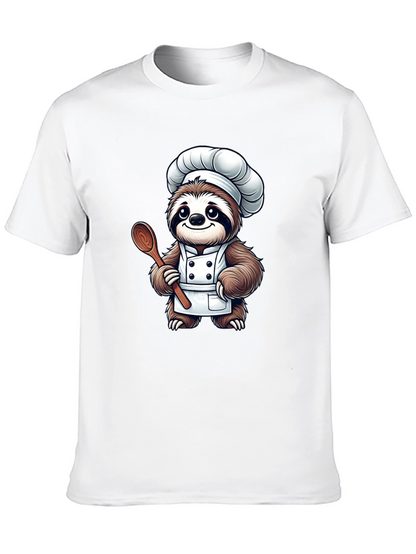 Chef Sloth T-Shirt - Cartoon Foodie Tee