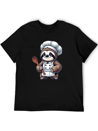 Chef Sloth T-Shirt - Cartoon Foodie Tee