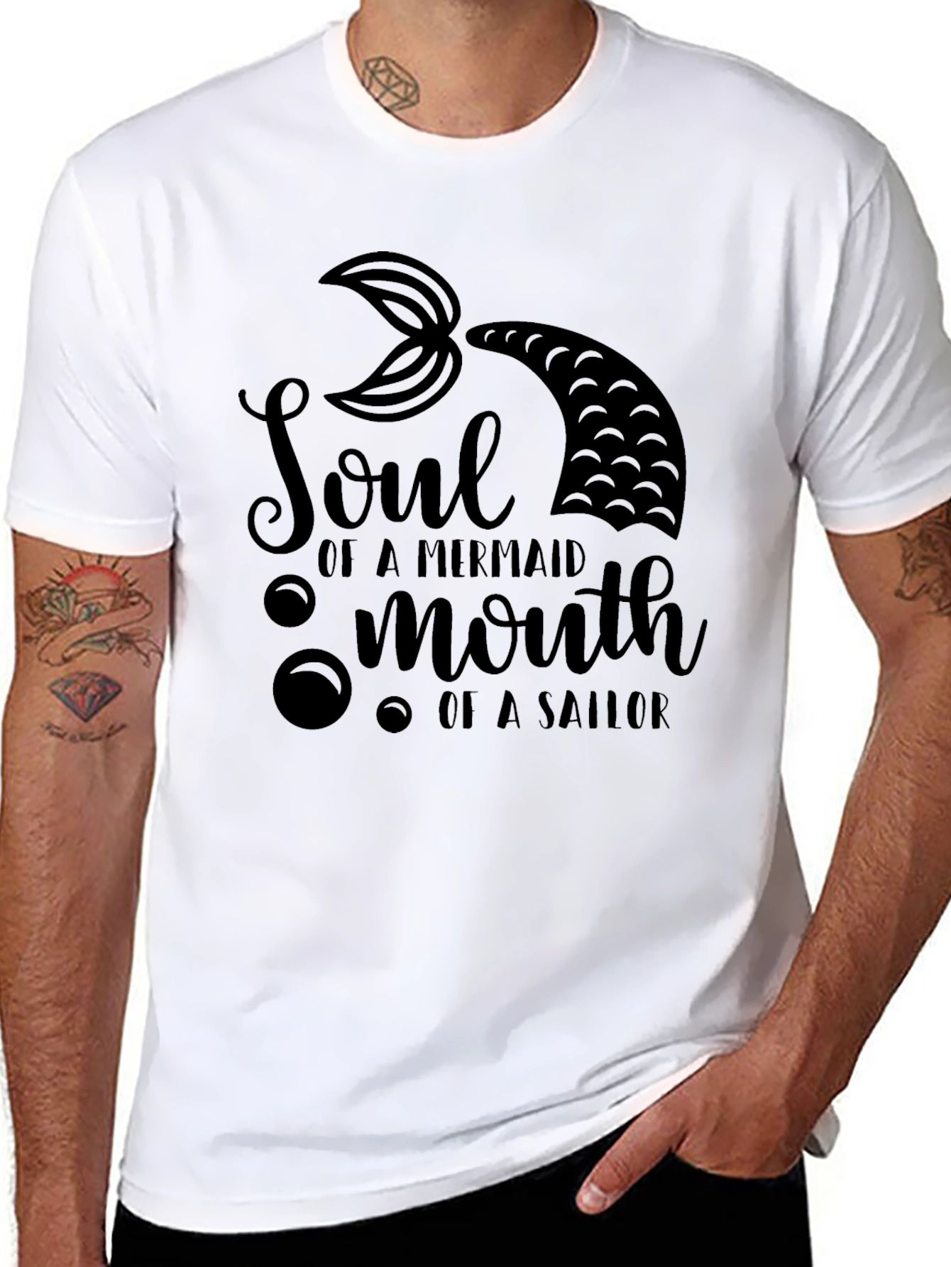 Mermaid Soul Sailor Mouth Black T-Shirt