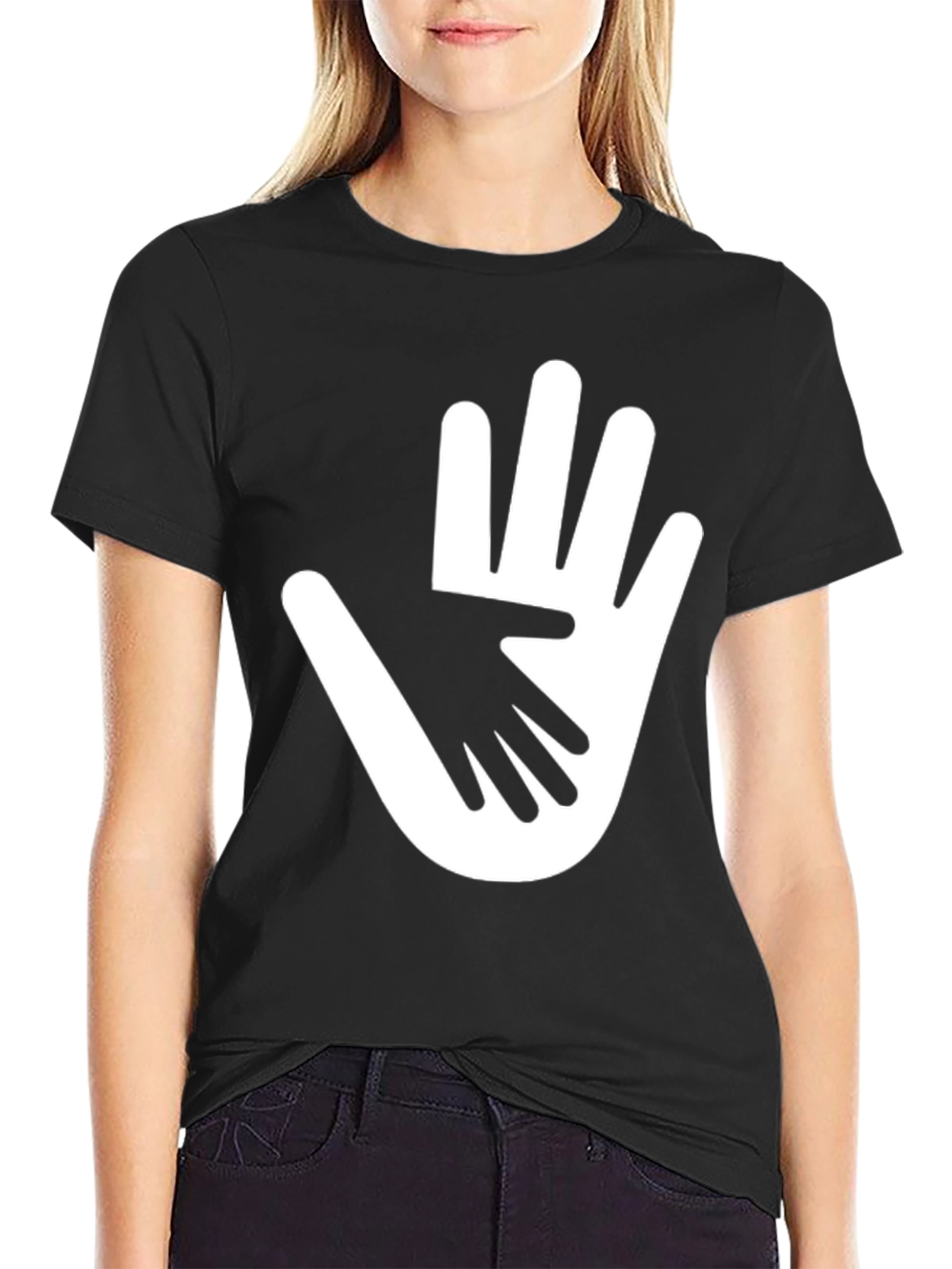 Helping Hands Graphic T-Shirt - Black Cotton Tee