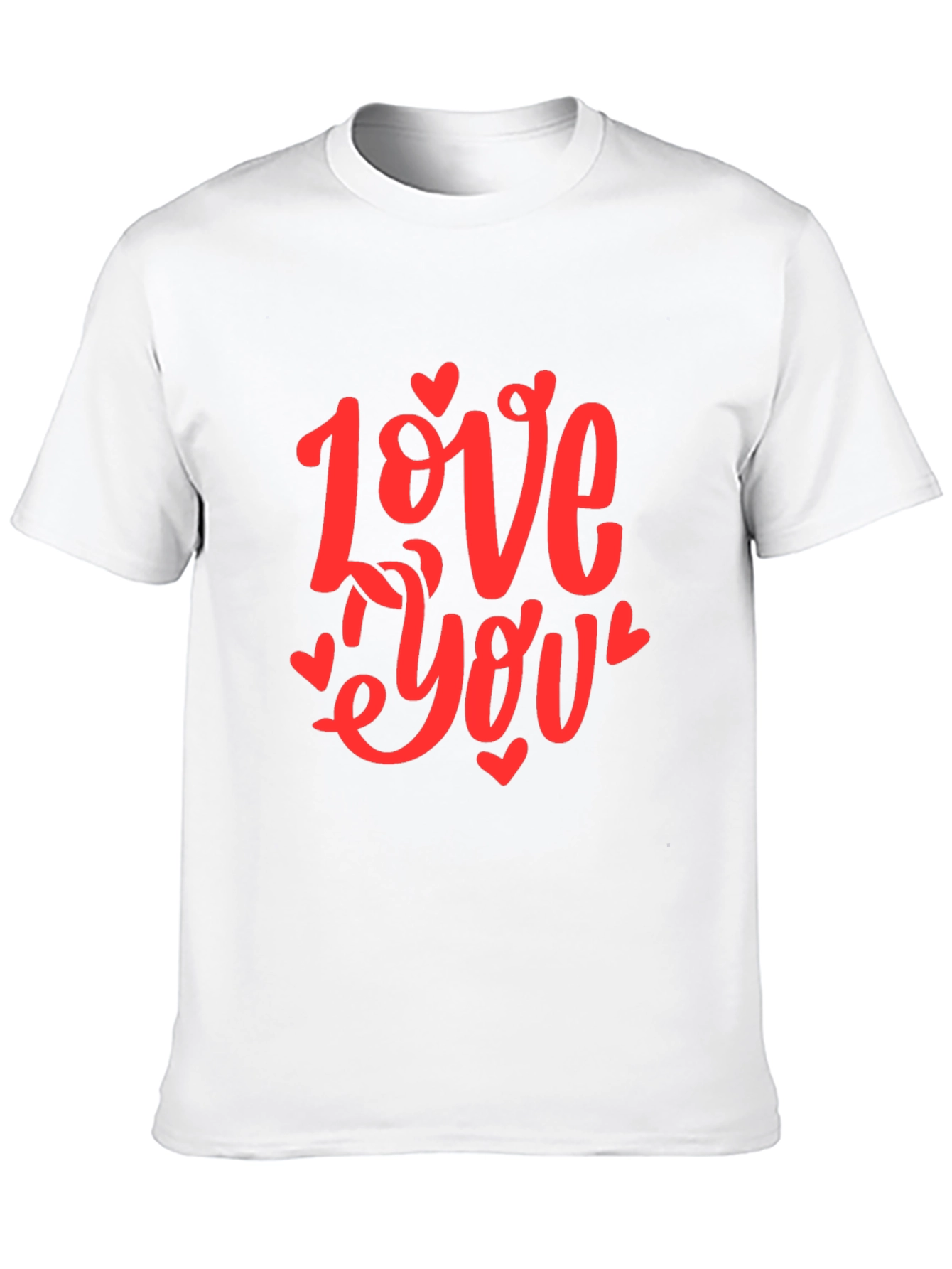 Love You Graphic Black T-Shirt - Valentines Day