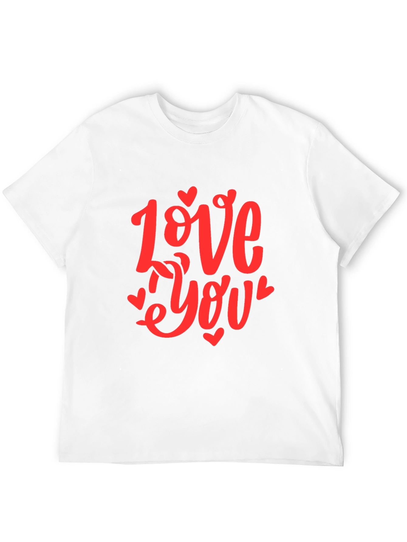 Love You Graphic Black T-Shirt - Valentines Day