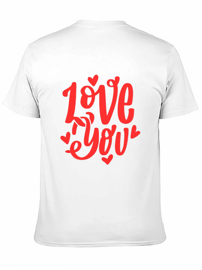 Love You Graphic Black T-Shirt - Valentines Day