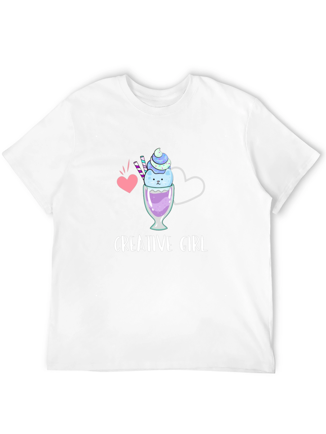 Creative Girl Black T-Shirt - Cute Design
