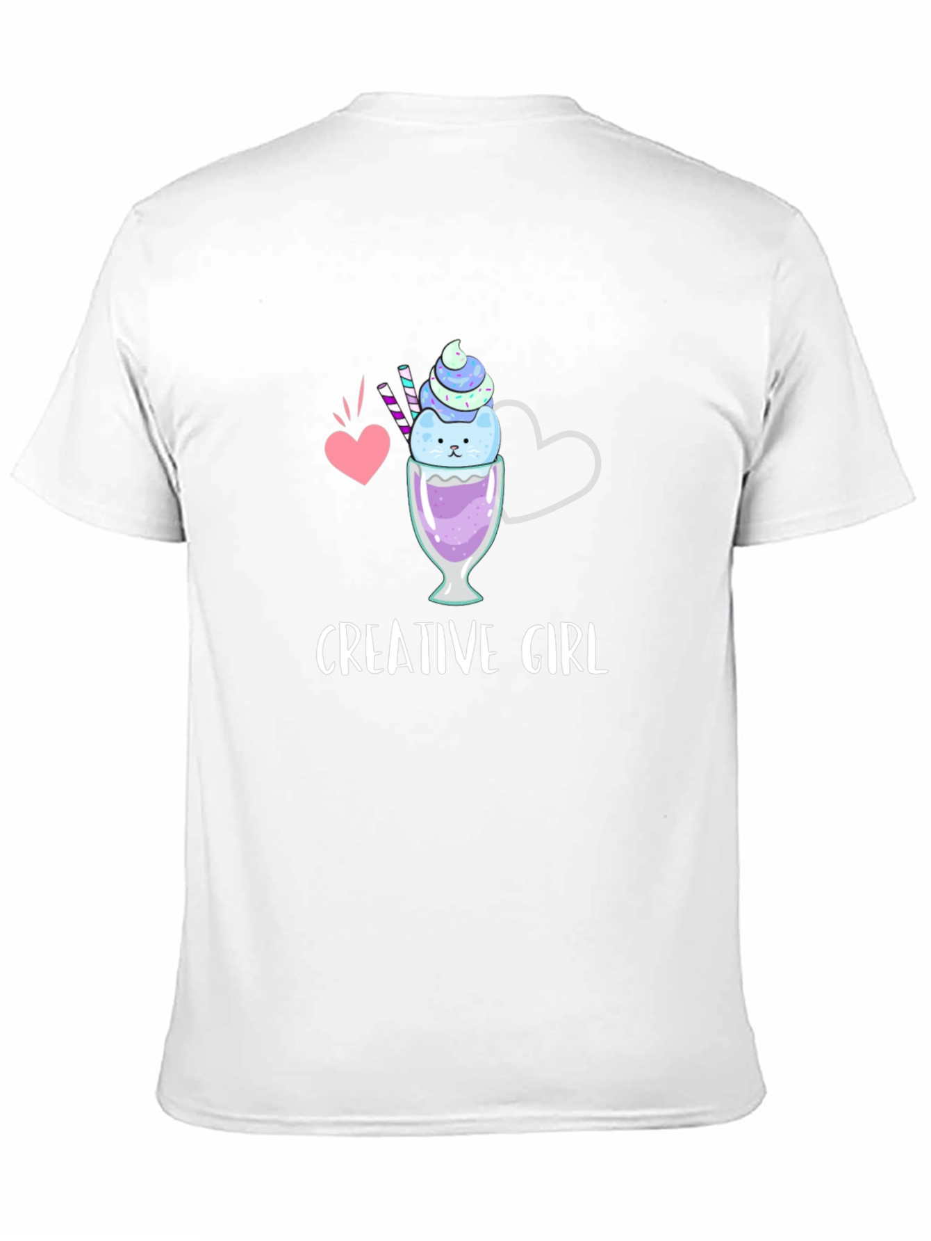 Creative Girl Black T-Shirt - Cute Design