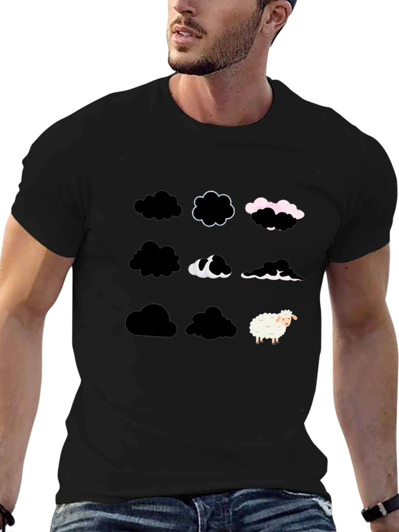 Black Cloud Sheep T-Shirt - Unique & Stylish