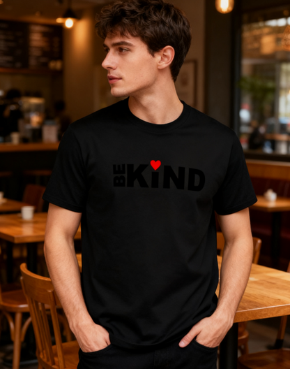 Be Kind Heart Graphic T-Shirt - 100% Cotton, Kindness-Driven Tee for Daily Life & Community Events