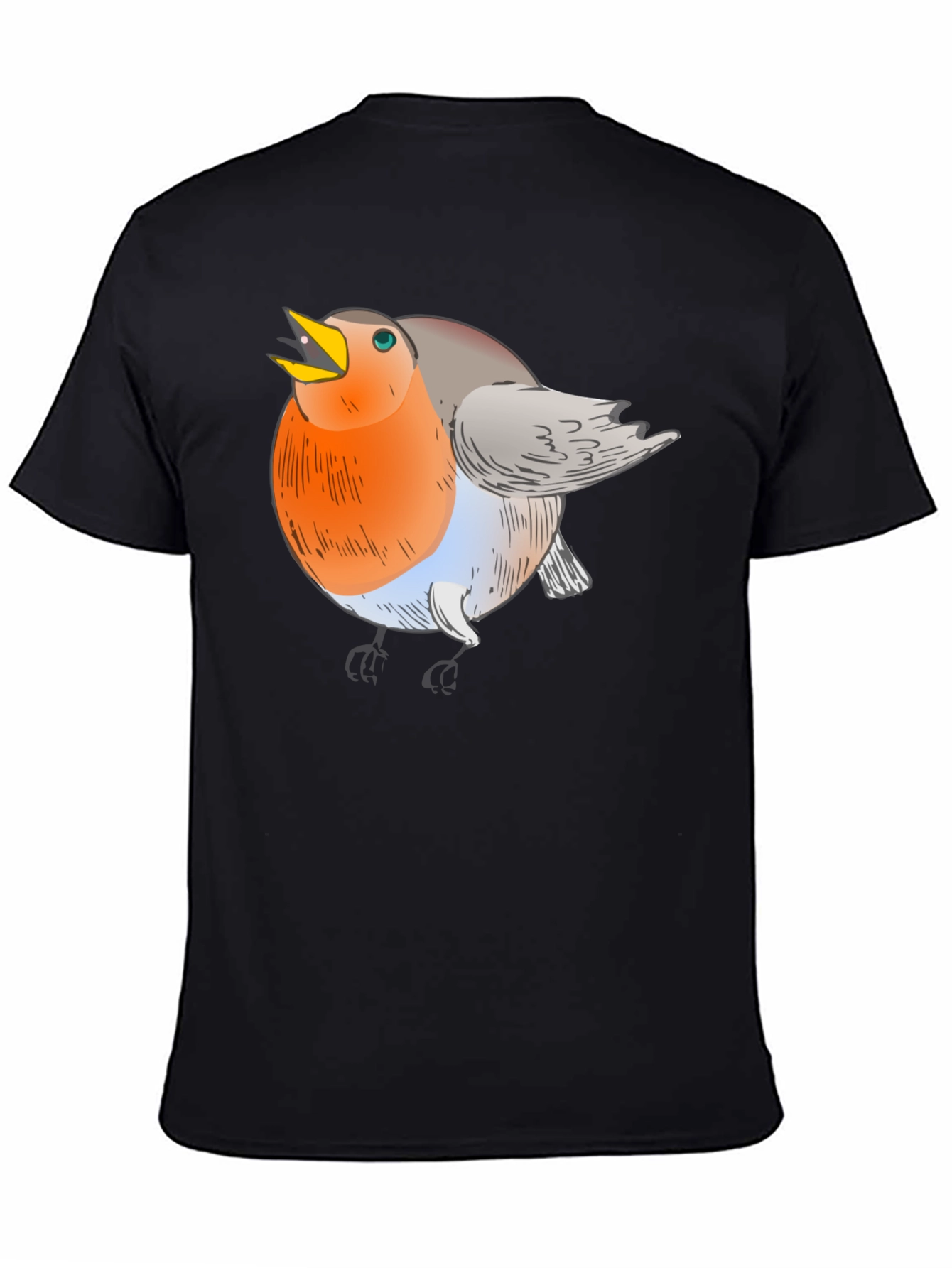 Robin Bird Graphic T-Shirt - Mens Black Tee
