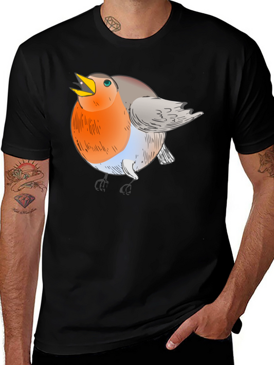 Robin Bird Graphic T-Shirt - Mens Black Tee