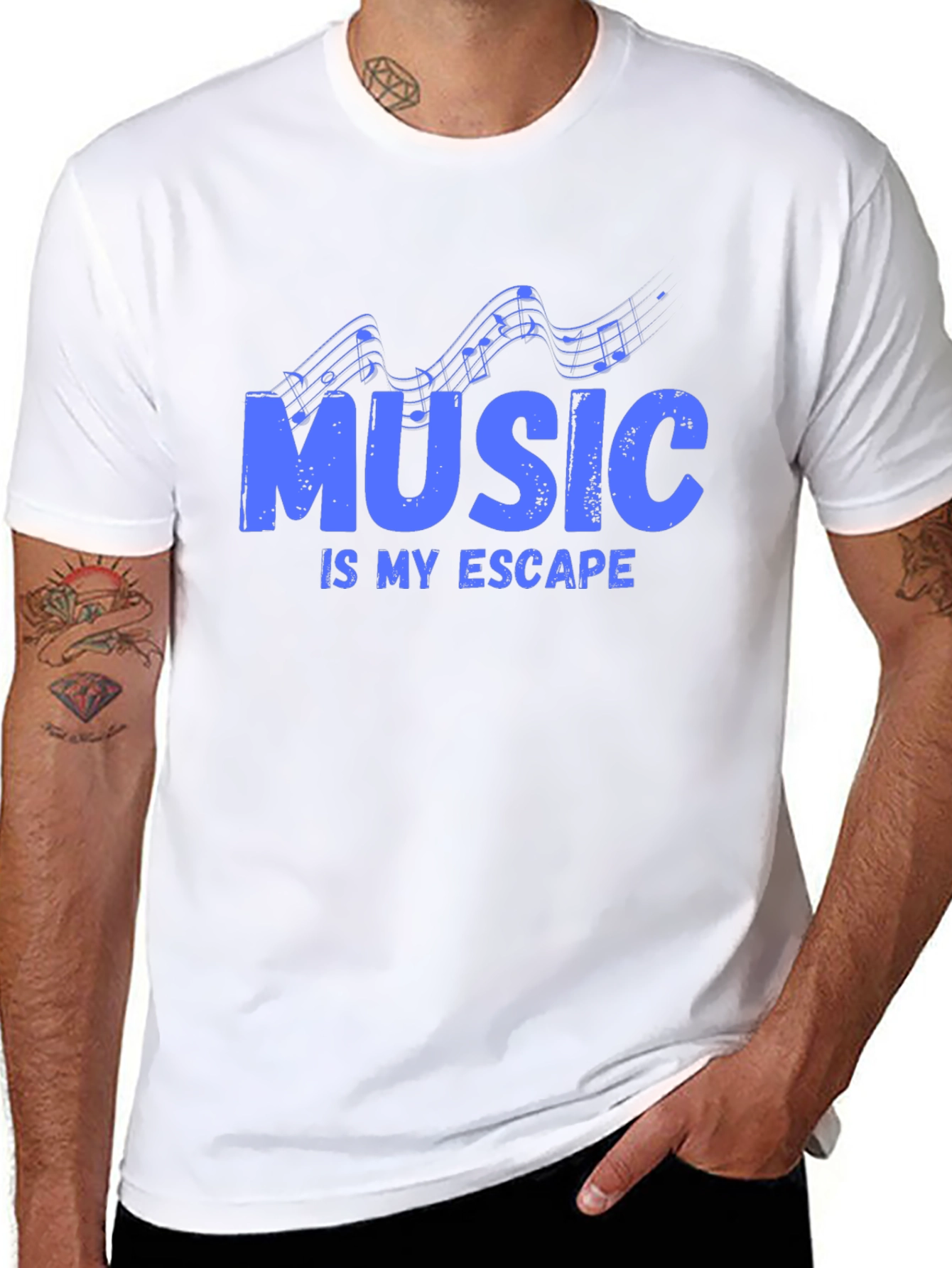 Music is My Escape - Graphic Print T-Shirt