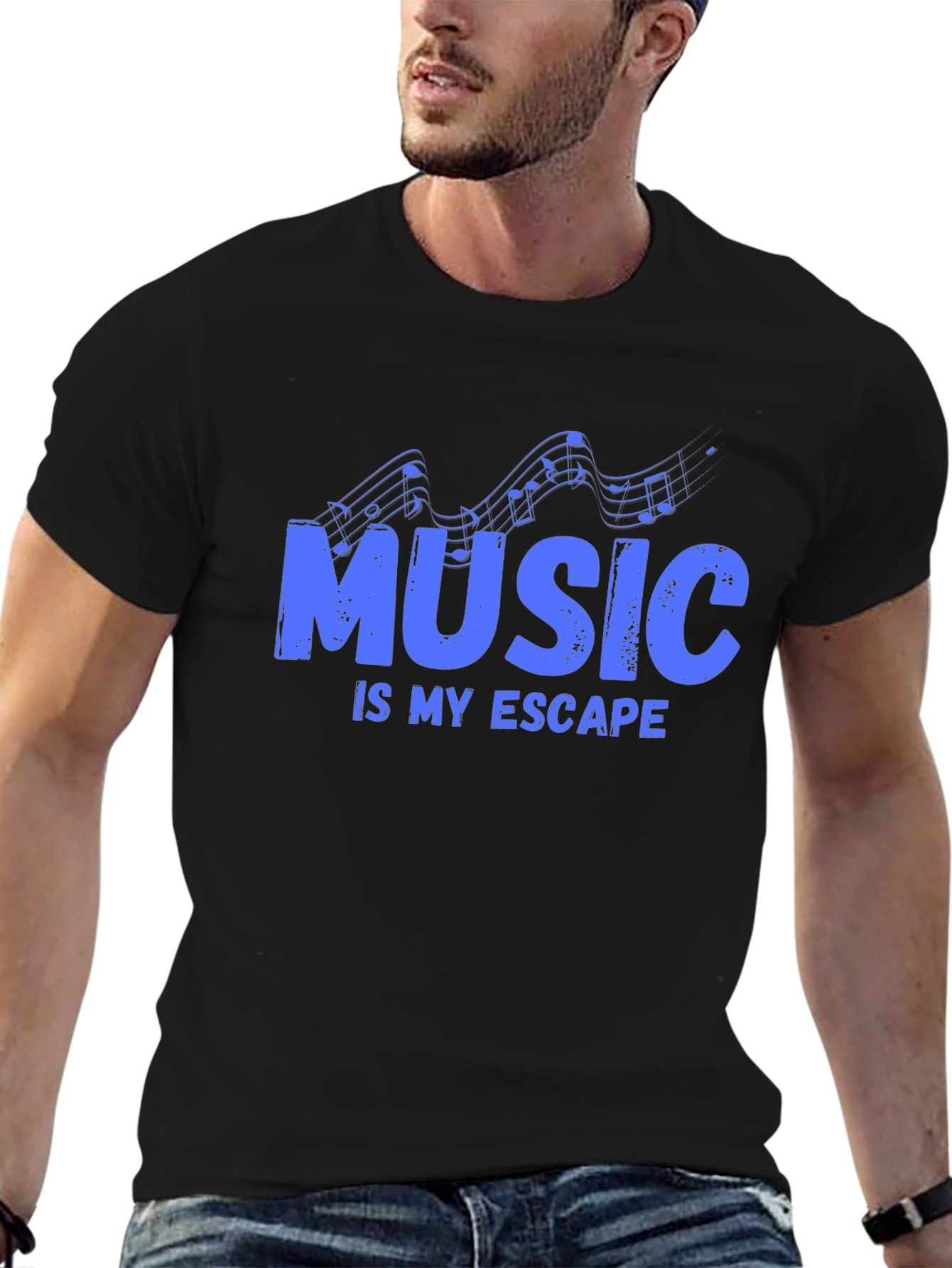 Music is My Escape - Graphic Print T-Shirt