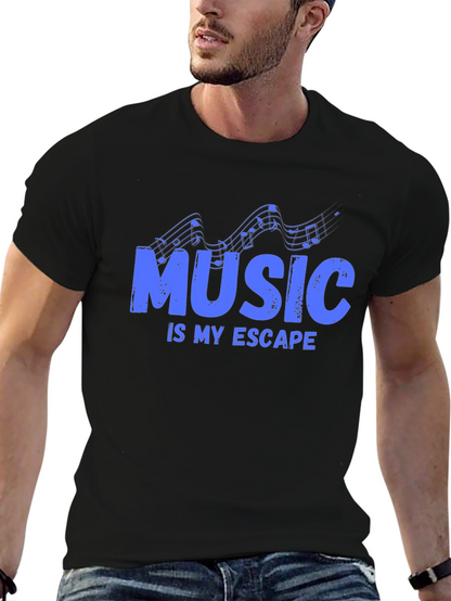 Music is My Escape - Graphic Print T-Shirt