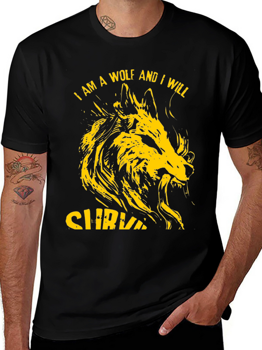 Wolf Graphic Tee - I Am a Wolf and I Will Survive