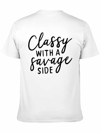 Classy With a Savage Side Black Graphic T-Shirt