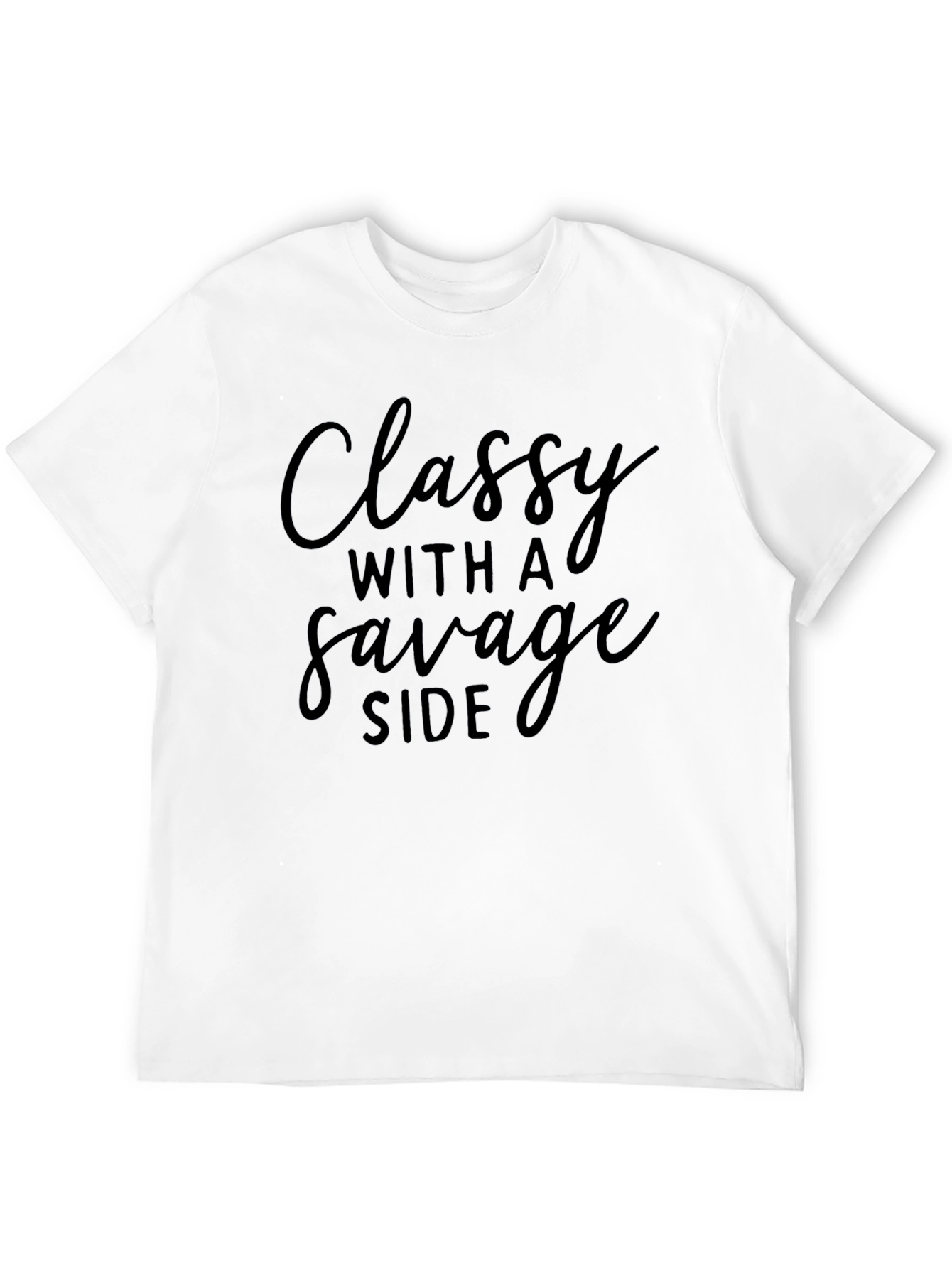 Classy With a Savage Side Black Graphic T-Shirt