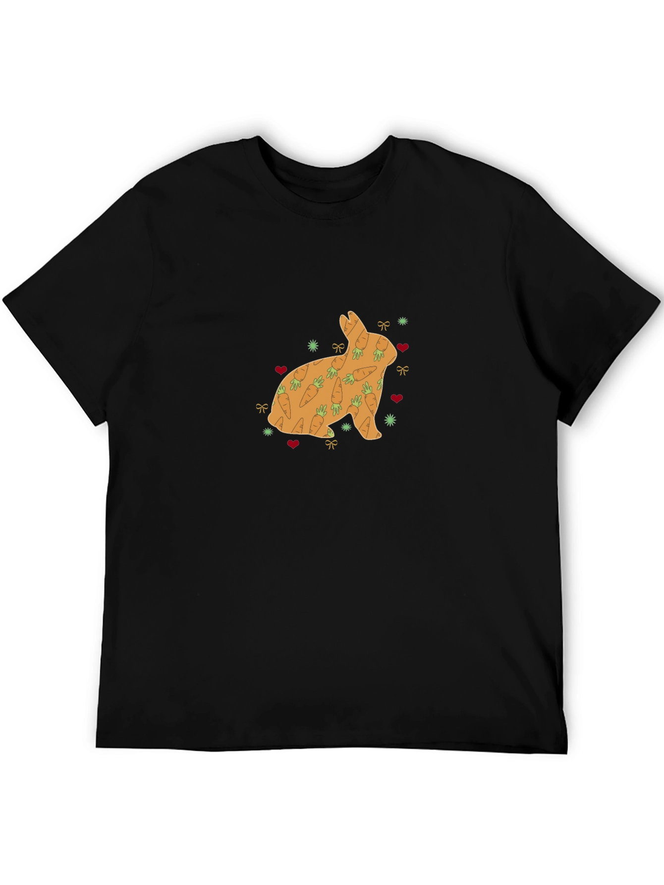 Bunny Carrots Graphic Tee - Black Cotton Blend