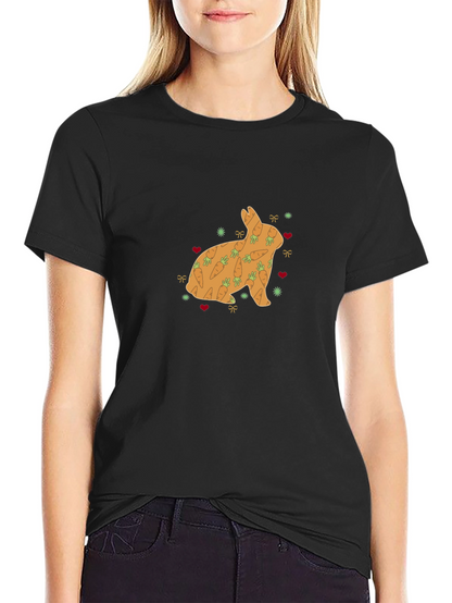 Bunny Carrots Graphic Tee - Black Cotton Blend