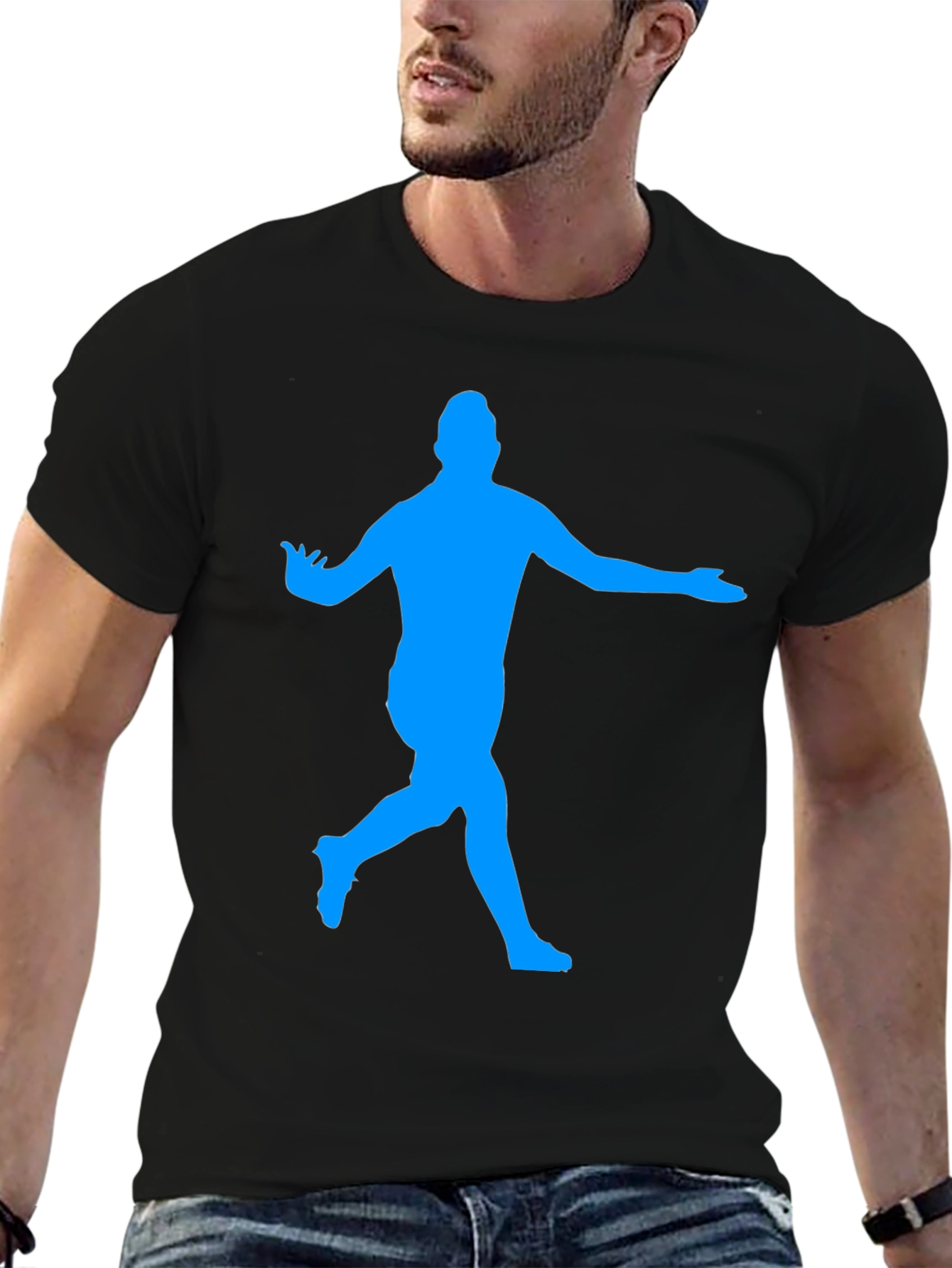 Soccer Star Silhouette Black T-Shirt
