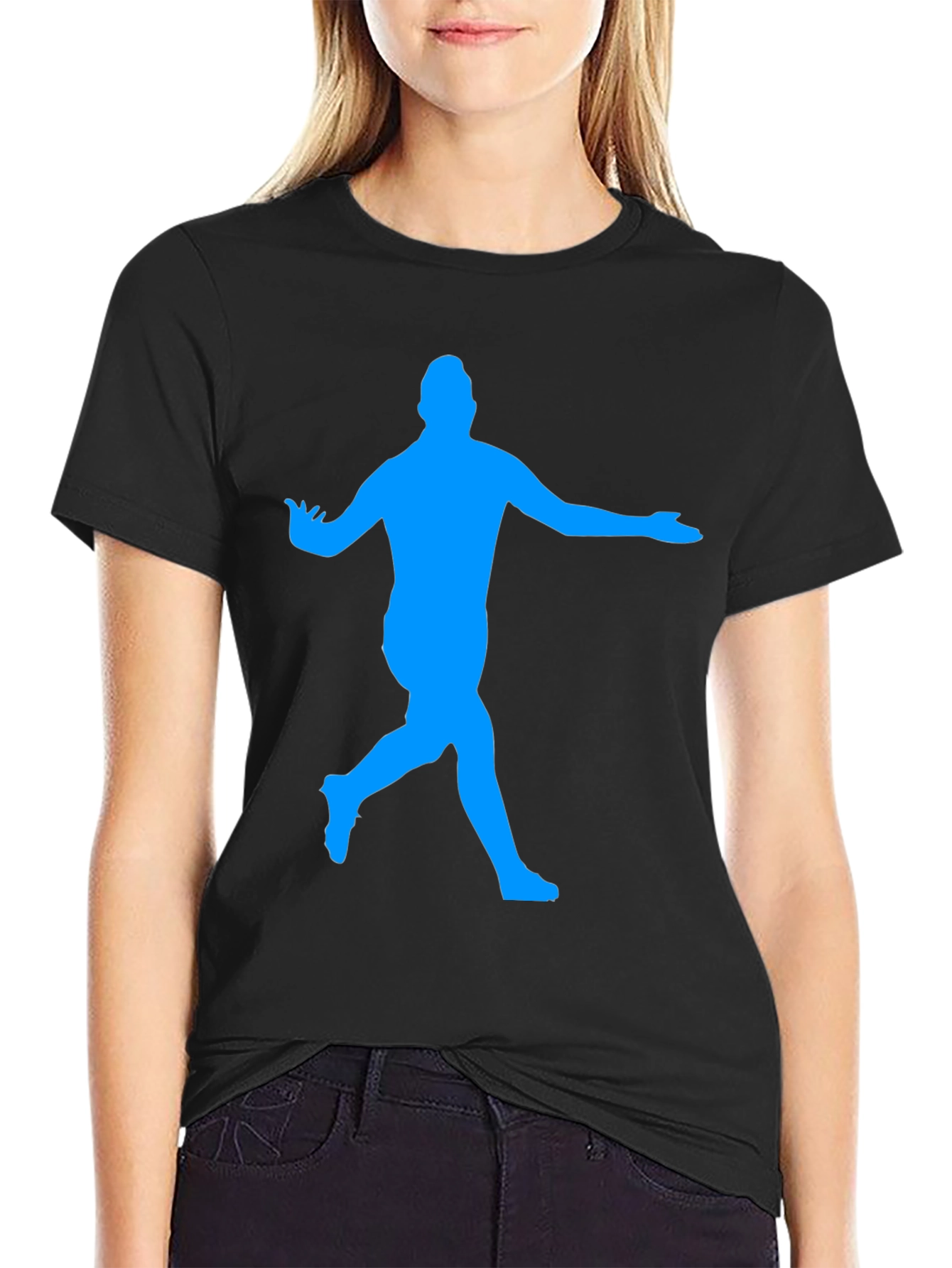 Soccer Star Silhouette Black T-Shirt