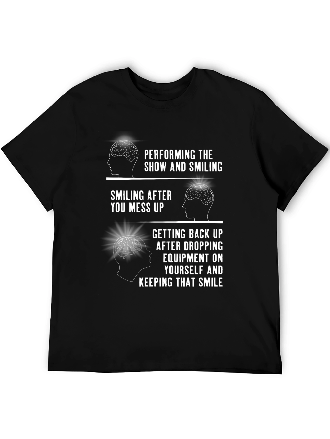 Performing Smiling Brain Black T-Shirt