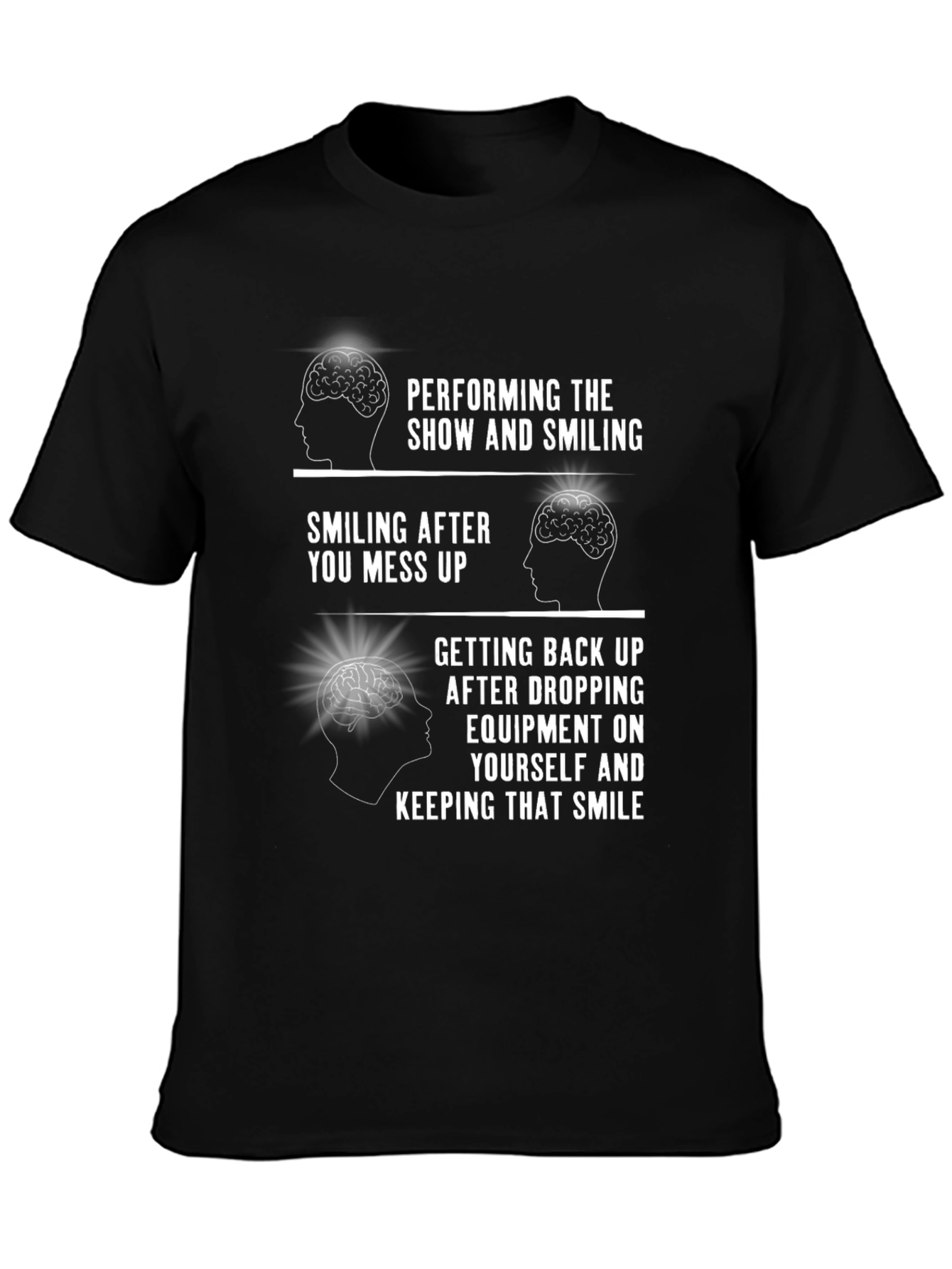 Performing Smiling Brain Black T-Shirt