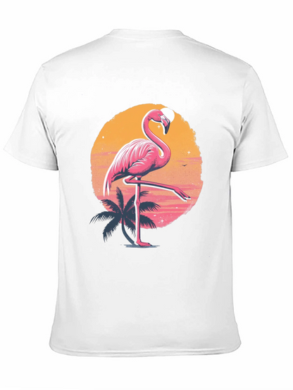 Flamingo Sunset Graphic Tee - Tropical Summer Vibes