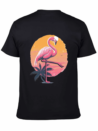 Flamingo Sunset Graphic Tee - Tropical Summer Vibes