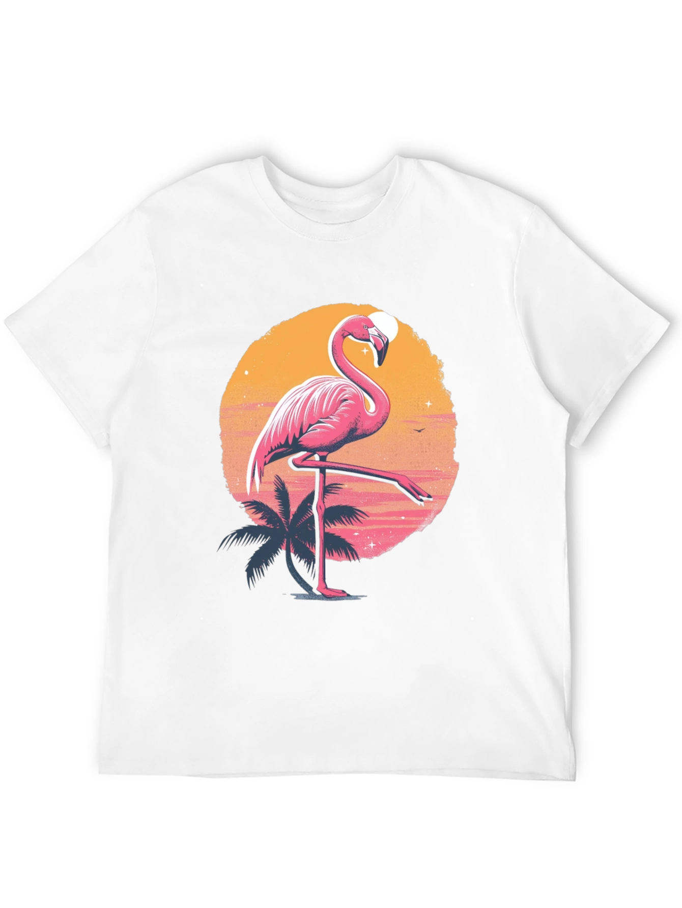 Flamingo Sunset Graphic Tee - Tropical Summer Vibes