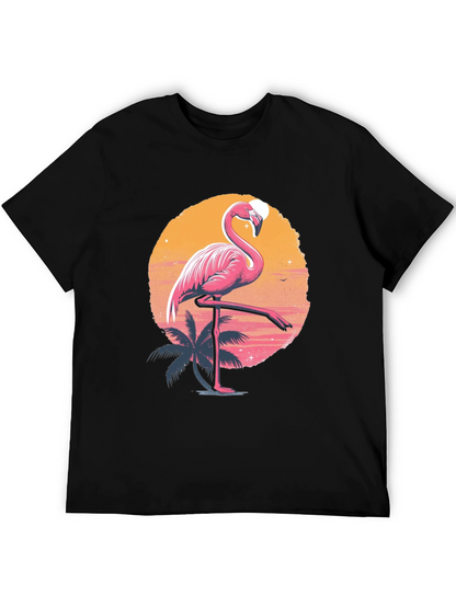 Flamingo Sunset Graphic Tee - Tropical Summer Vibes