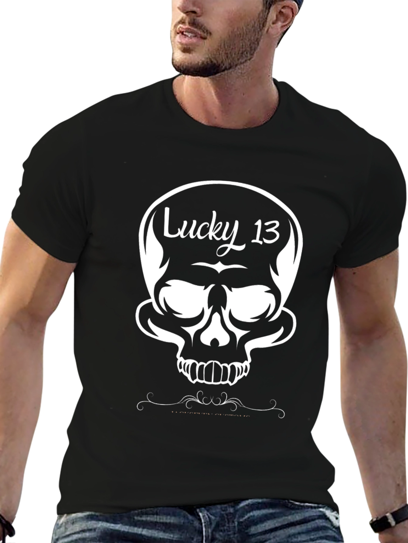 Lucky 13 Skull Graphic Black T-Shirt