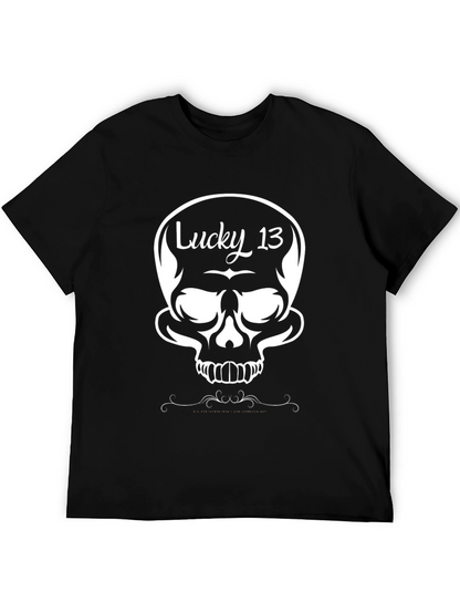 Lucky 13 Skull Graphic Black T-Shirt