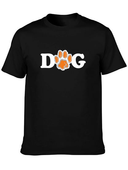 Dog Paw Print T-Shirt - Black