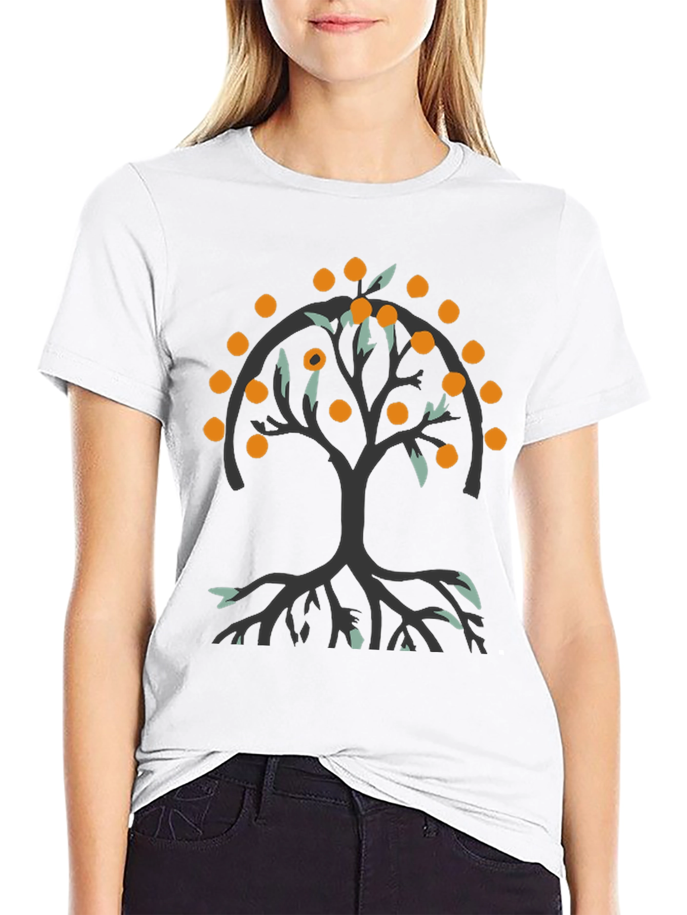 Orange Tree Graphic Tee - Black