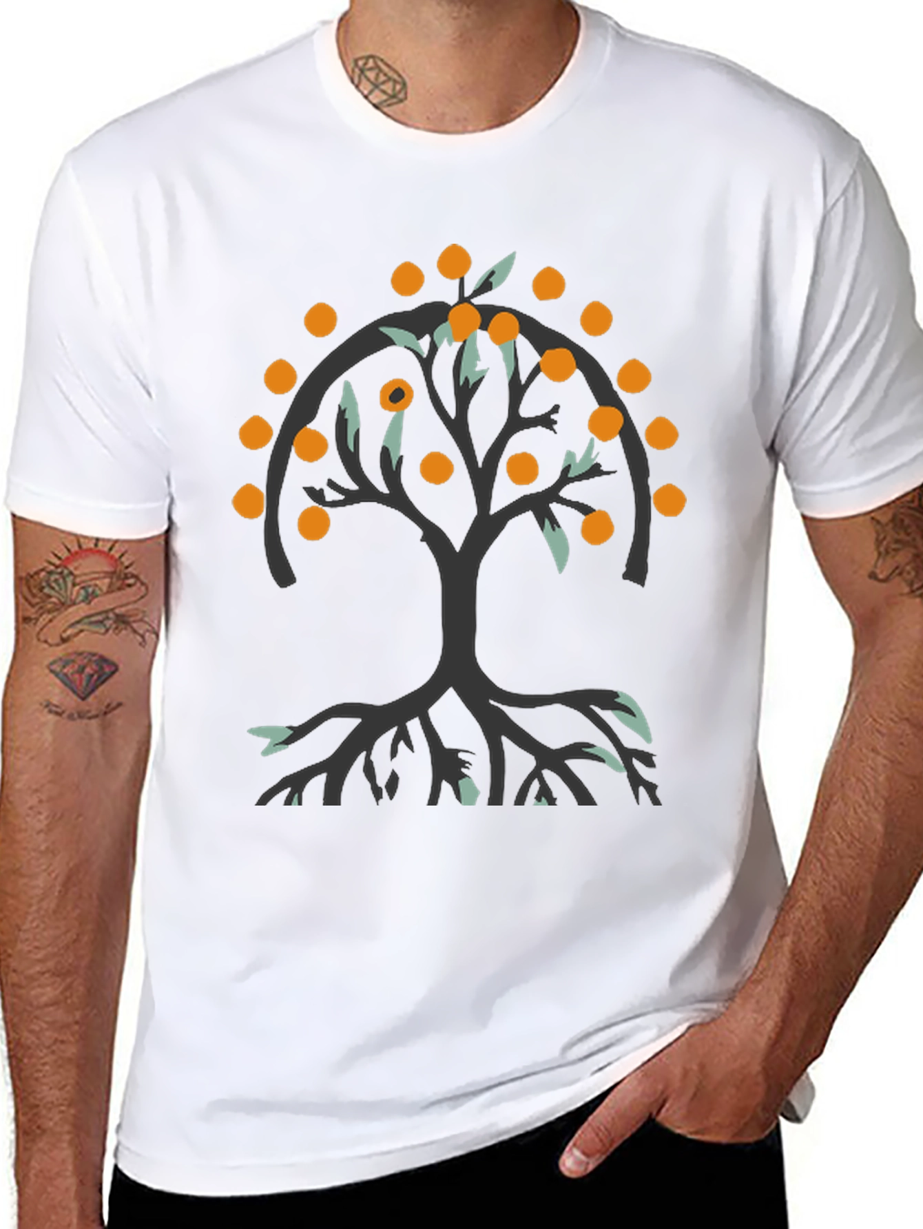 Orange Tree Graphic Tee - Black