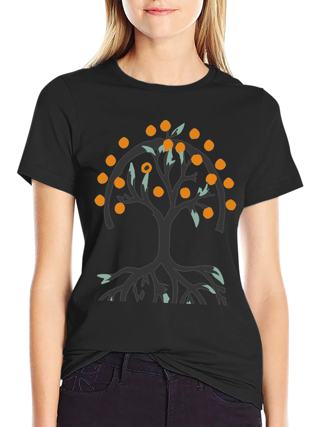 Orange Tree Graphic Tee - Black
