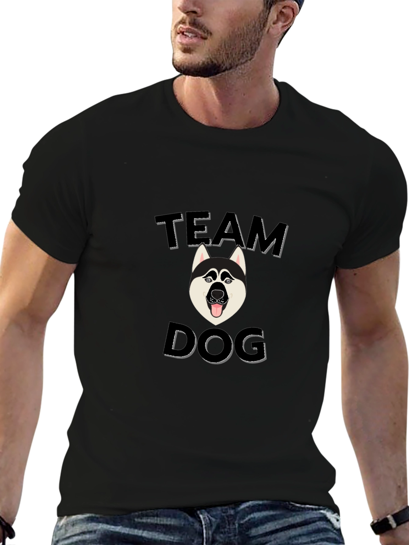 Team Dog Graphic Tee - Black Cotton Blend