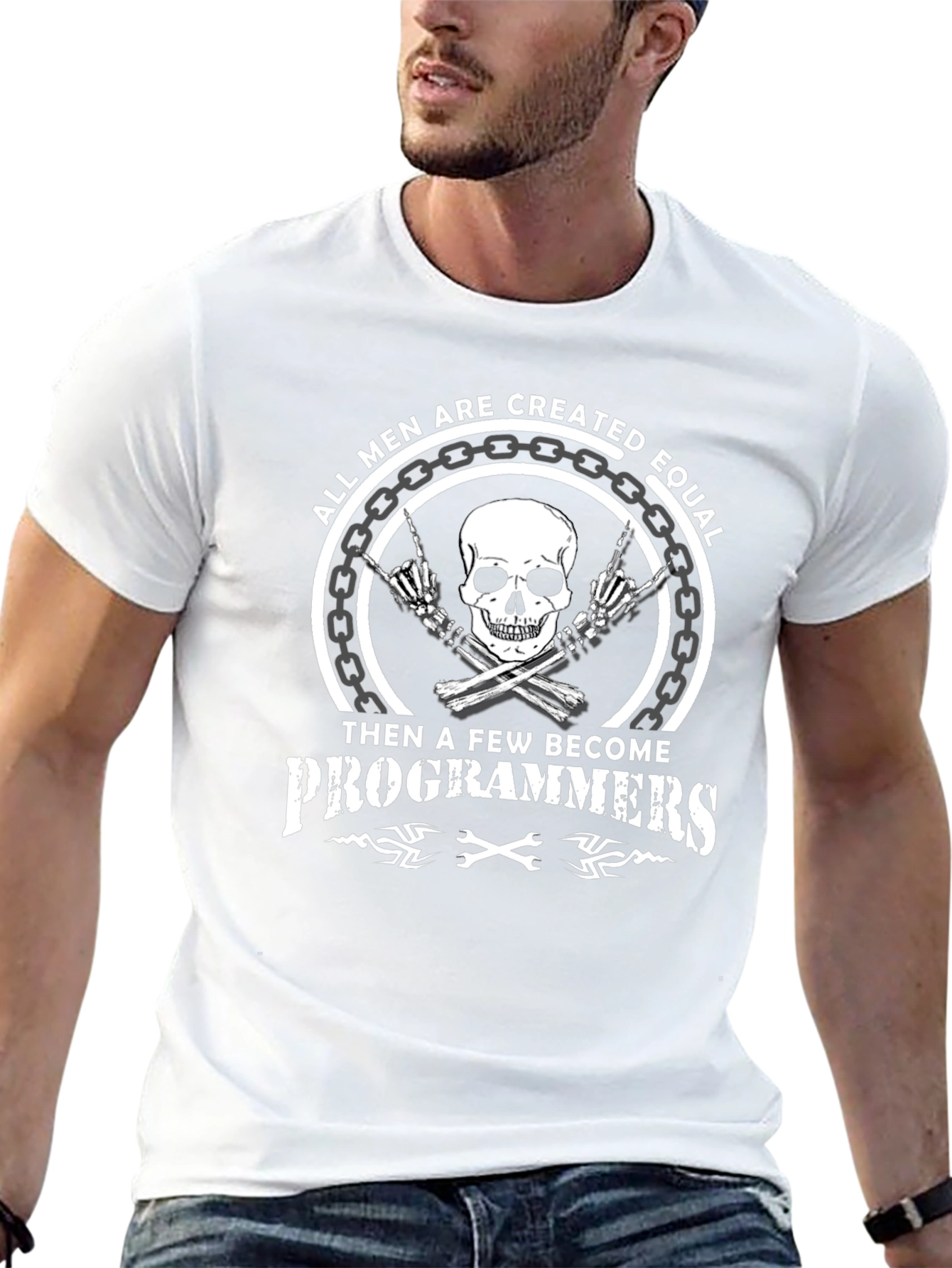 Programmer Skull Graphic Tee - Mens T-Shirt