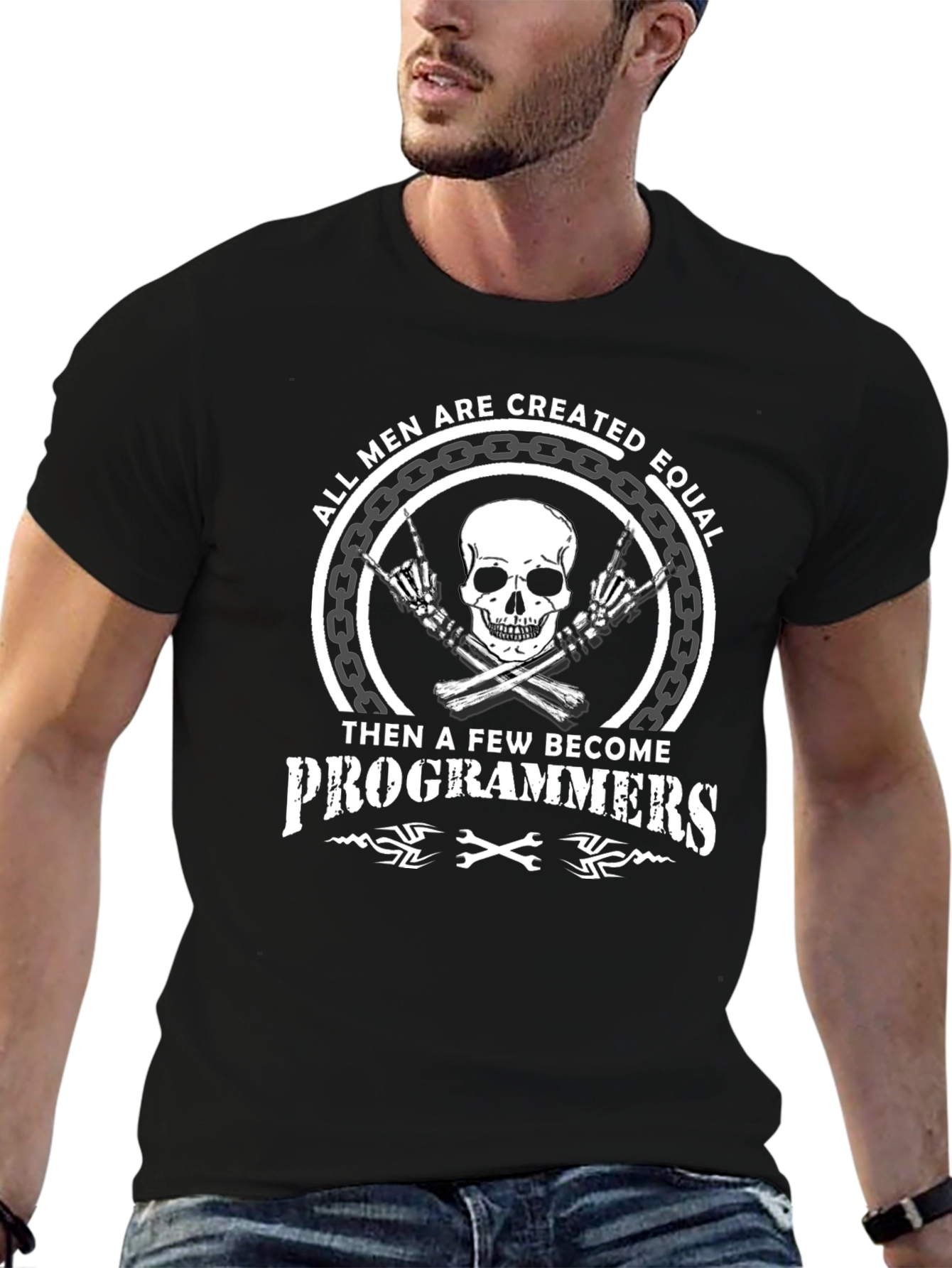 Programmer Skull Graphic Tee - Mens T-Shirt