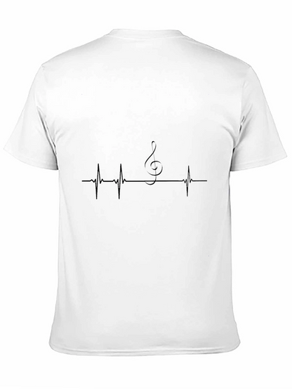 Music Lovers Heartbeat Tee - Black Graphic T-Shirt