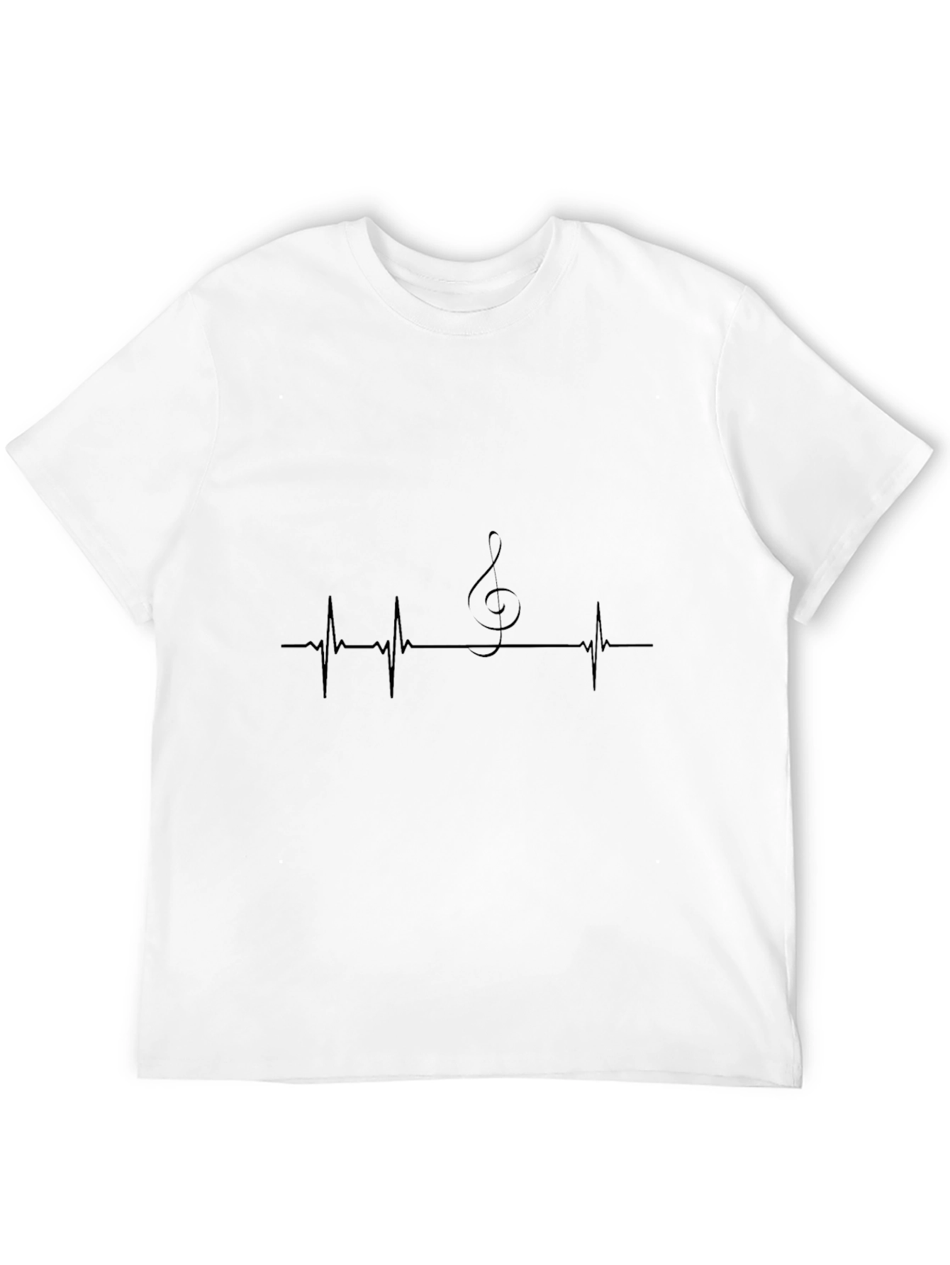 Music Lovers Heartbeat Tee - Black Graphic T-Shirt