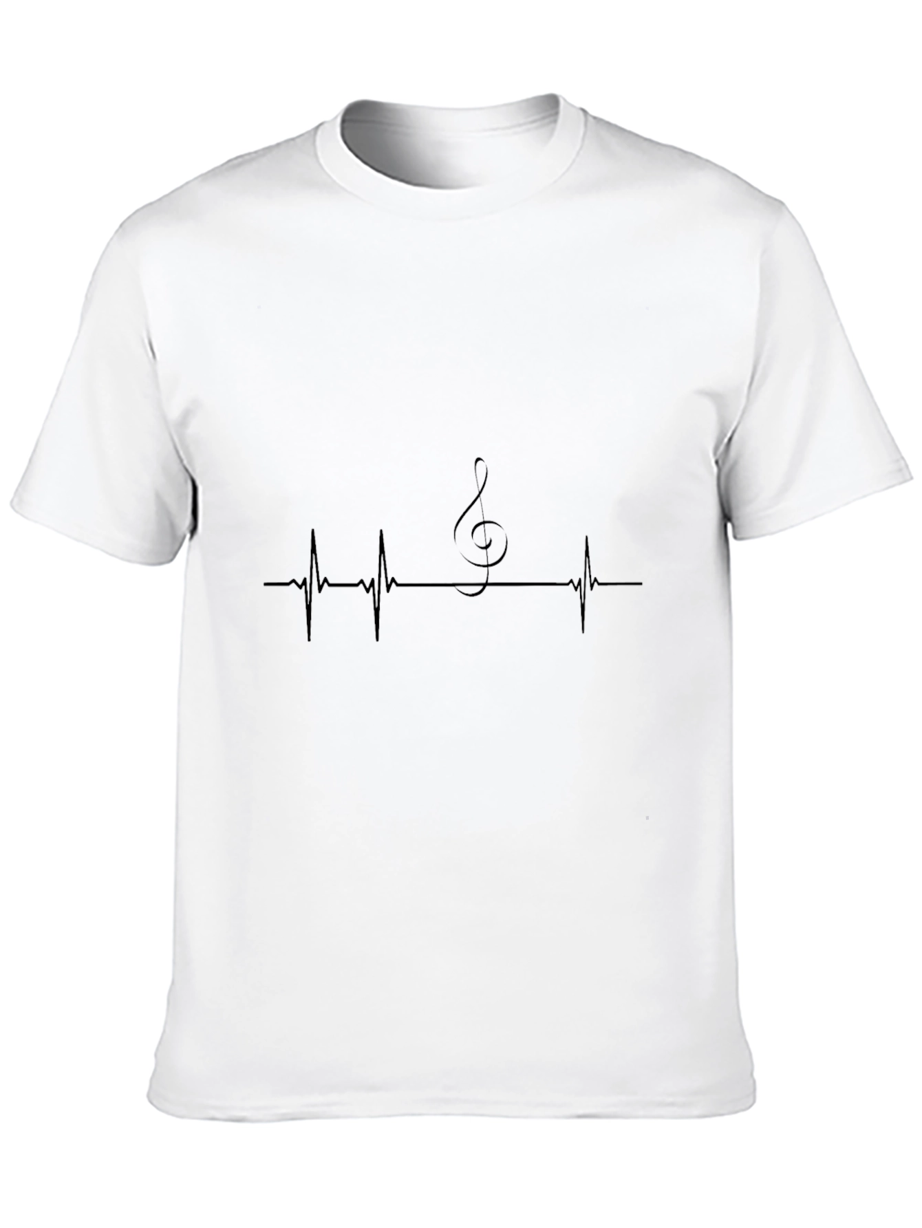 Music Lovers Heartbeat Tee - Black Graphic T-Shirt