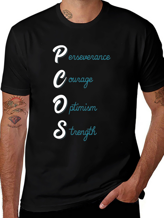 PCOS Awareness T-Shirt: Perseverance Courage Optimism Strength