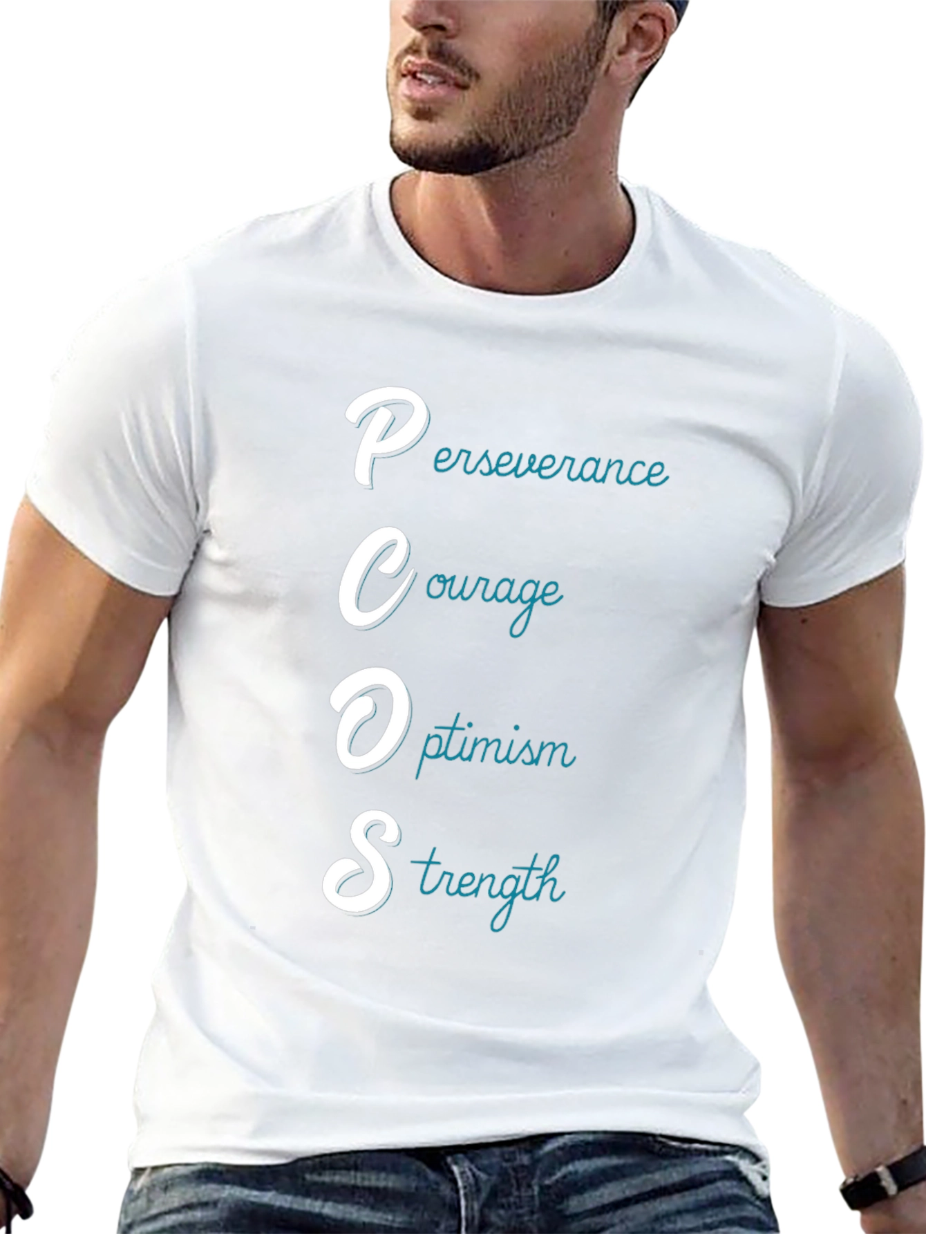PCOS Awareness T-Shirt: Perseverance Courage Optimism Strength