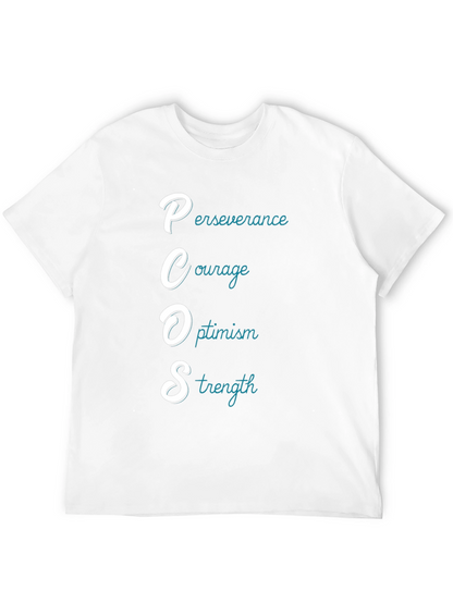 PCOS Awareness T-Shirt: Perseverance Courage Optimism Strength