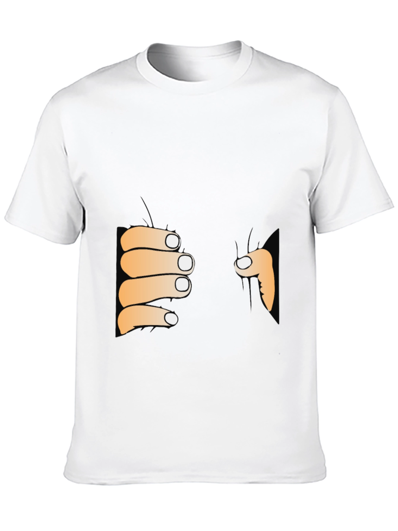 Funny Peeking Hands Graphic Tee - Black T-Shirt