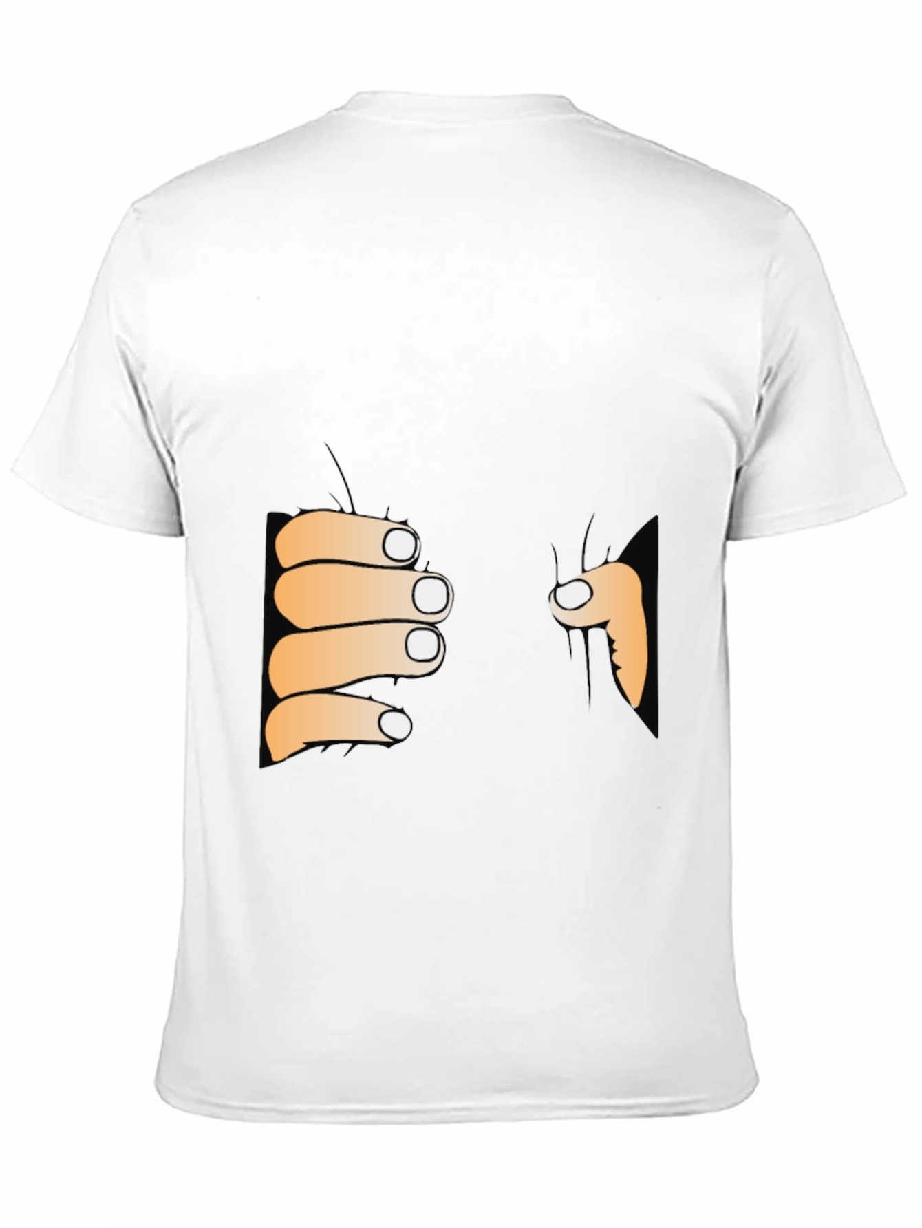 Funny Peeking Hands Graphic Tee - Black T-Shirt