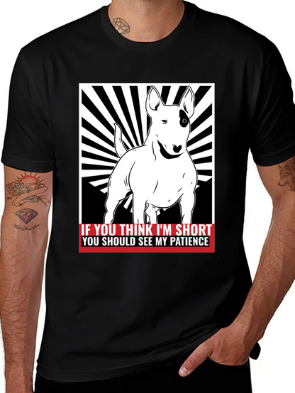 Funny Bull Terrier Short Patience Mens T-Shirt