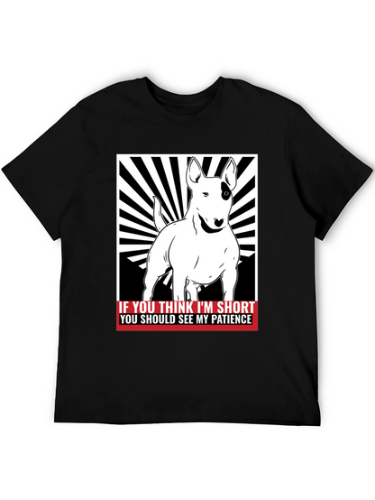 Funny Bull Terrier Short Patience Mens T-Shirt