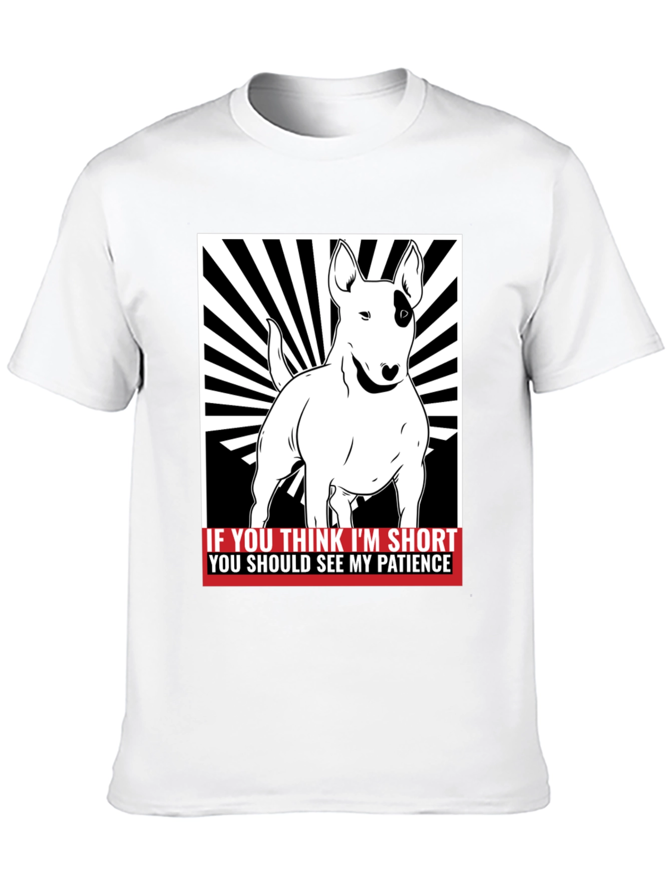 Funny Bull Terrier Short Patience Mens T-Shirt