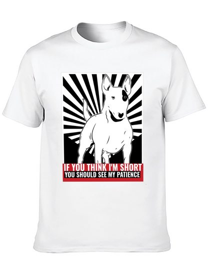 Funny Bull Terrier Short Patience Mens T-Shirt